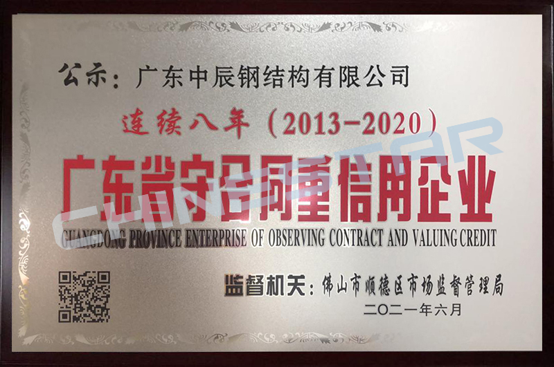 廣東省“守合同重信用”企業證書（連續八年）